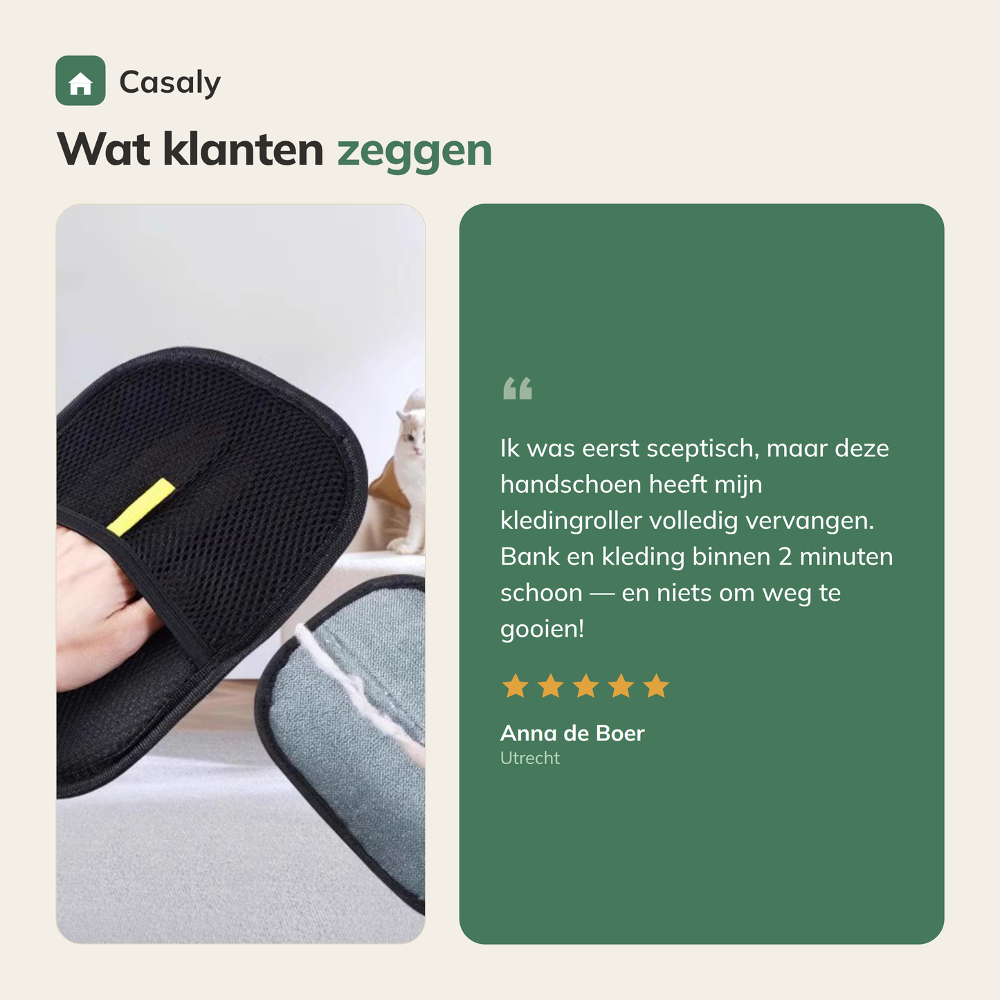 Casaly Anti-Haar Handschoen herbruikbaar